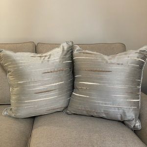 Ethan Allen Baby Blue Striped Pillow